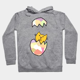 Cute Cat Popping Out of Funny Easter Egg Hoodie